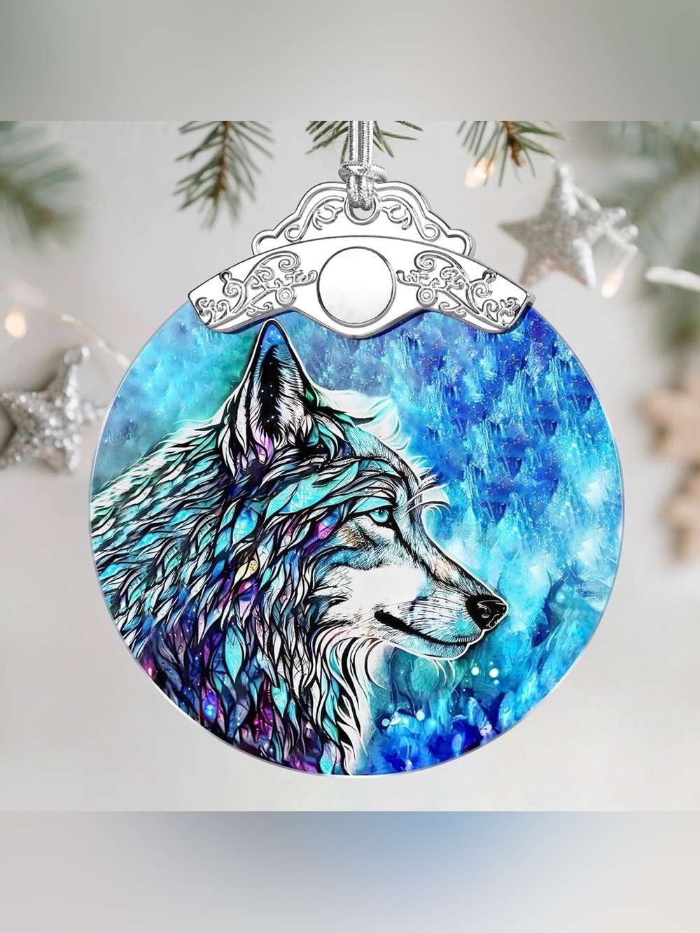 ✴️New✴️Stained Glass Wolf Suncatcher (2/$15)